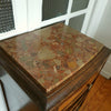 Table de chevet bicolore Art Déco en bois et plateau de marbre - Hello Broc