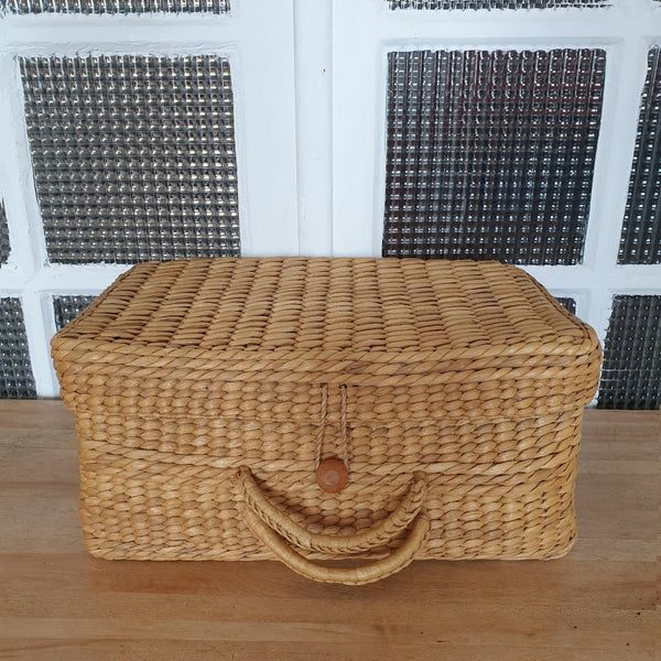 Valisette en jonc de mer tressé 41 x 26 x 17 cm - Hello Broc