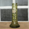 Vase vert en verre soufflé torse peint à la main - Hello Broc